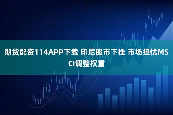 期货配资114APP下载 印尼股市下挫 市场担忧MSCI调整权重